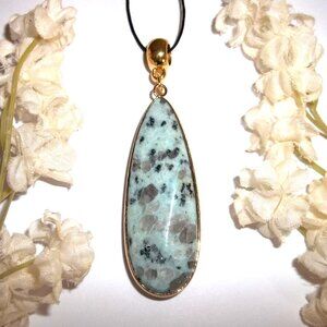 Faux Turquoise Blue Gemstone Necklace Pendant Statement Gold Jewelry Boho A908